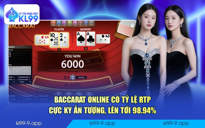 Baccarat Online có tỷ lệ RTP cực kỳ ấn tượng, lên tới 98.94%